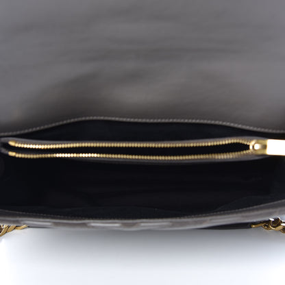 Saint Laurent Sheepskin Suede Matelasse Chevron Monogram Large College Satchel Earth 5 of 10