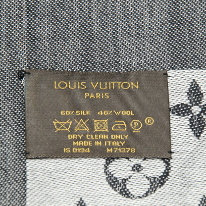 Louis Vuitton Silk Wool Monogram Denim Shawl Black 5 of 5