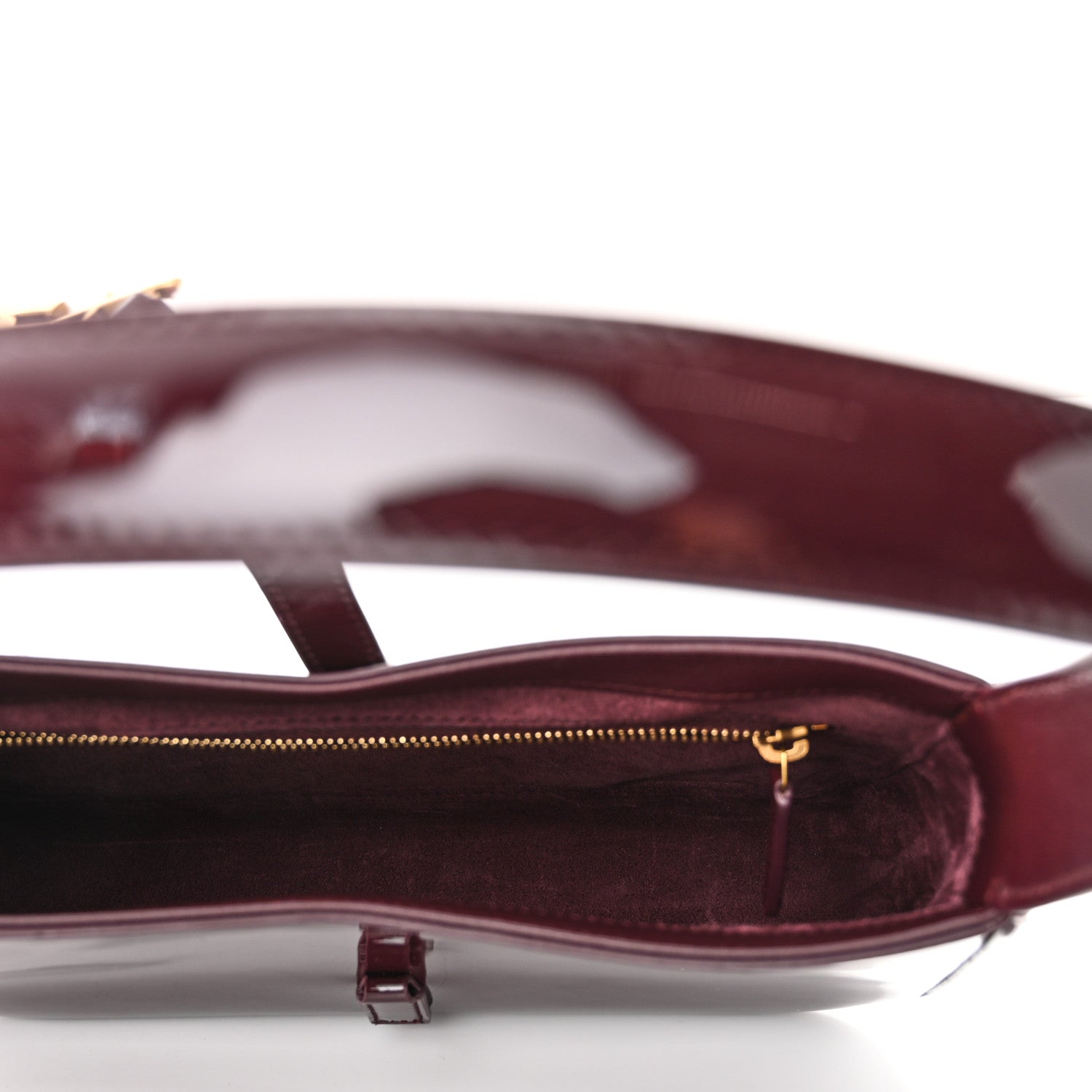 Saint Laurent Patent Le 5 A 7 Hobo Bordeaux 5 of 10