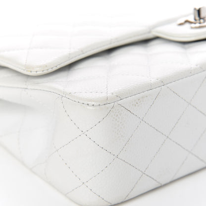 Chanel Caviar Quilted Medium Double Flap White 8 of 19