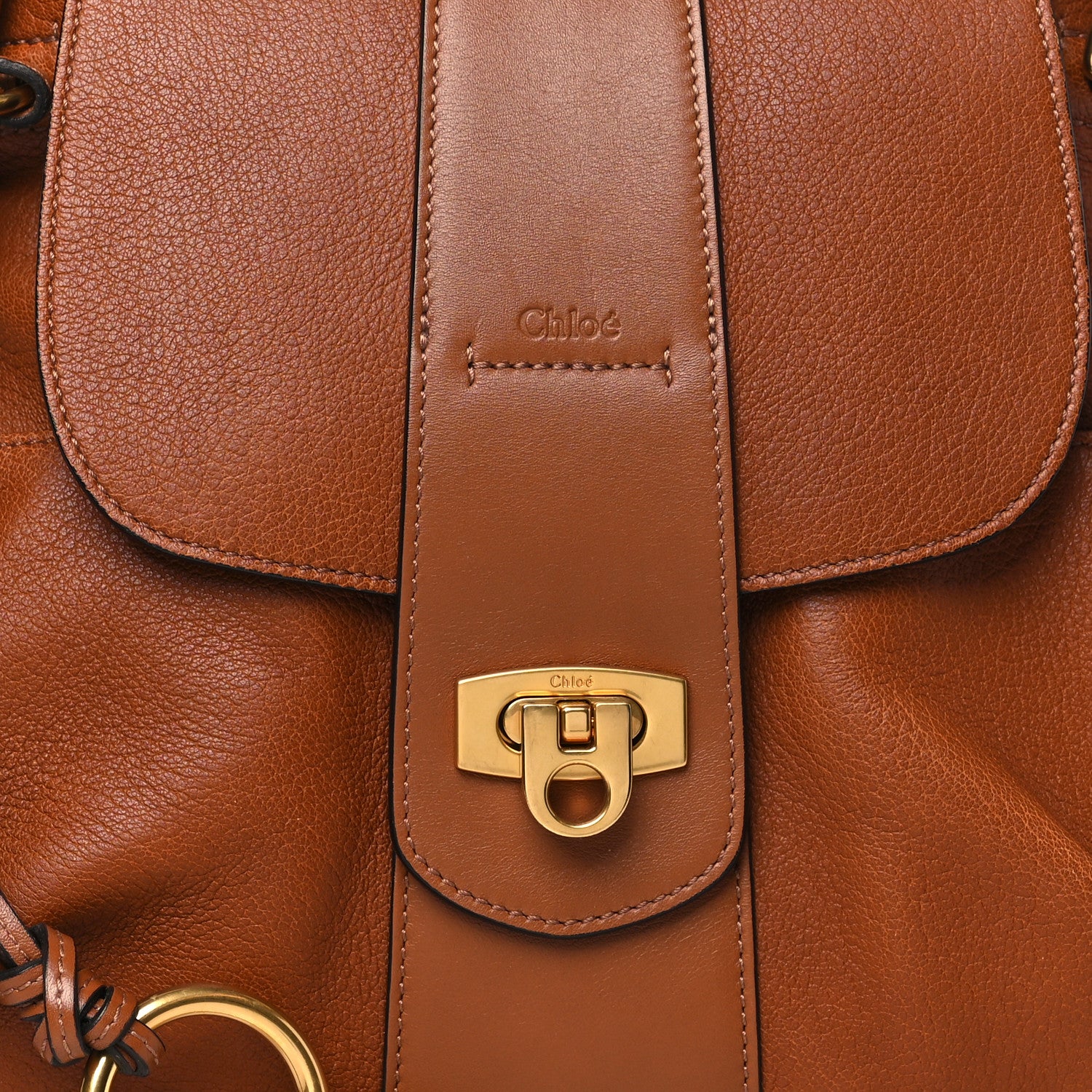 Chloe Grained Lambskin Medium Lexa Shoulder Bag Caramel 8 of 14
