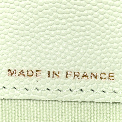Chanel Caviar Quilted Large Gusset Flap Wallet Light Green 7 of 8