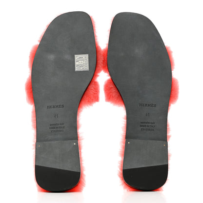 Hermes Woolskin Oran Sandals 41 Rose Du Desert 5 of 8