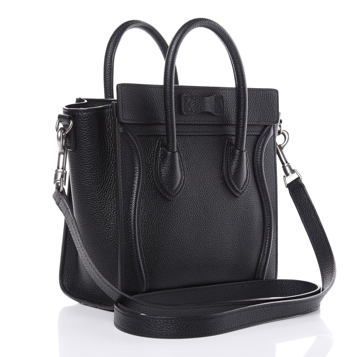 Drummed Calfskin Nano Luggage Black