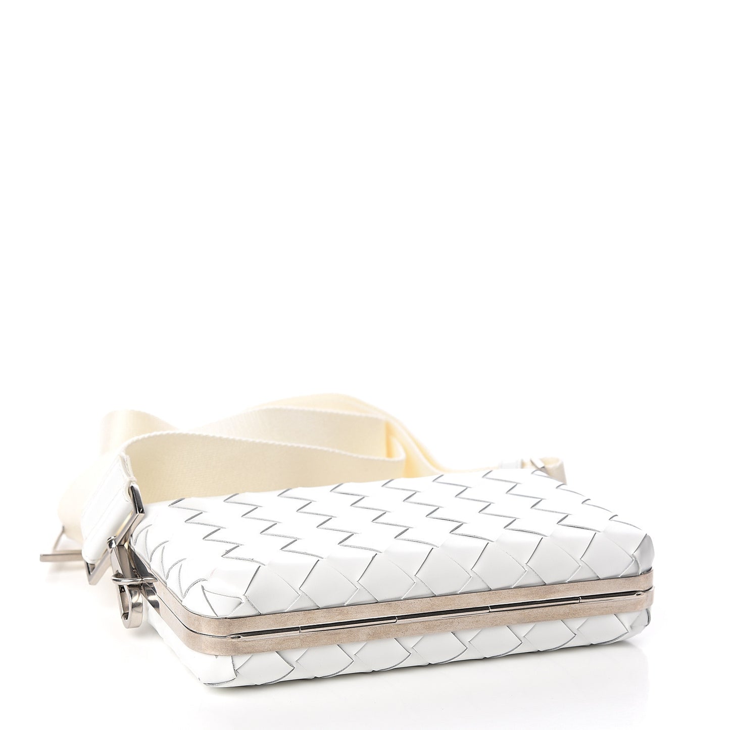 Spazzolato Intrecciato Mens Crossbody Messenger Bag Bianco