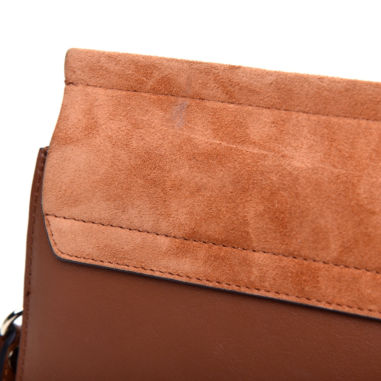 Chloe Suede Calfskin Medium Faye Shoulder Bag Tobacco 9 of 9