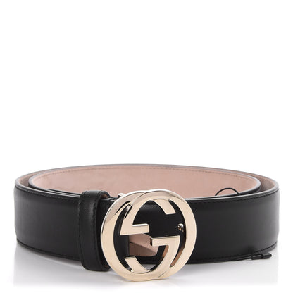 Gucci Calfskin Interlocking G 37mm Belt 90 36 Black 1 of 7