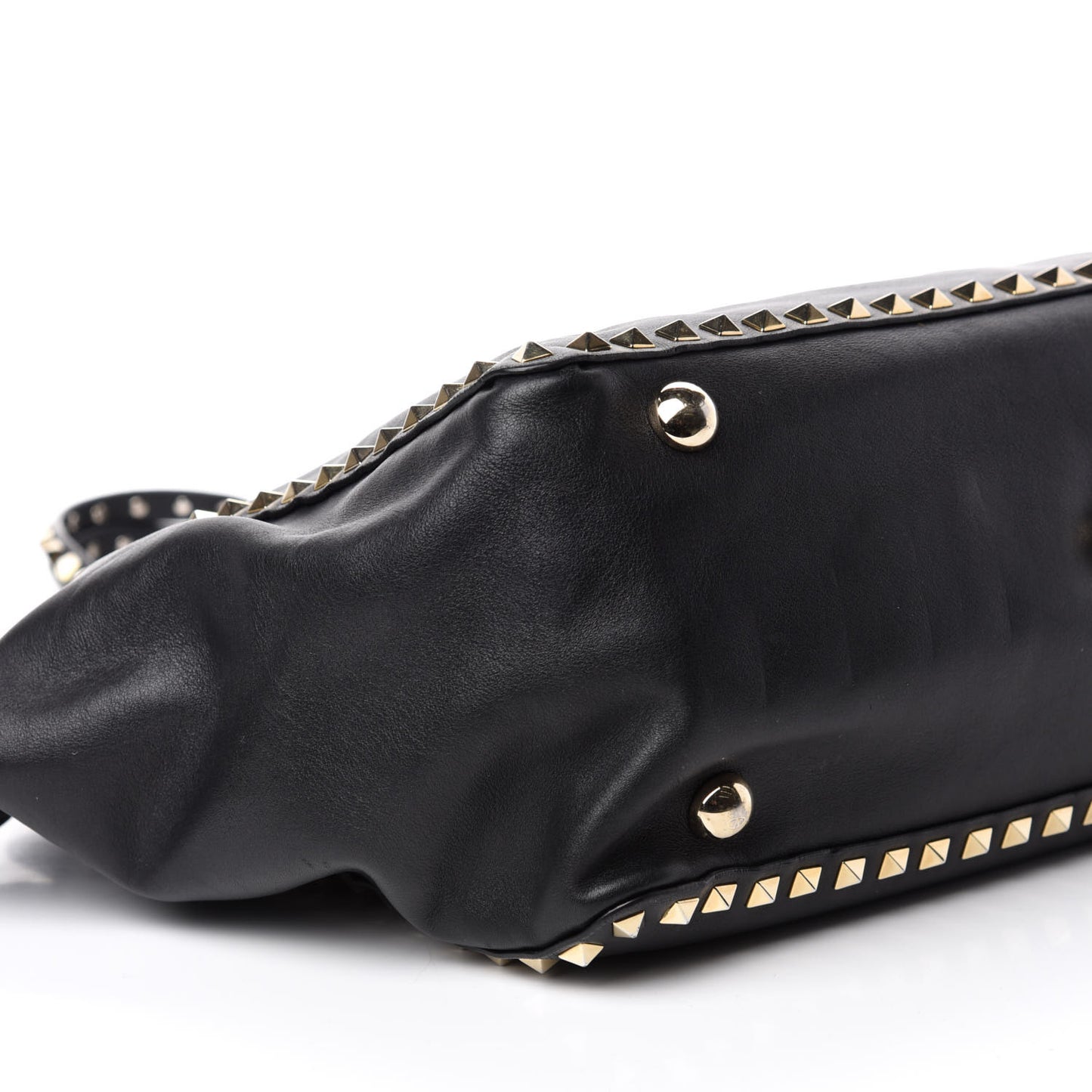 Vitello Medium Rockstud Tote Black