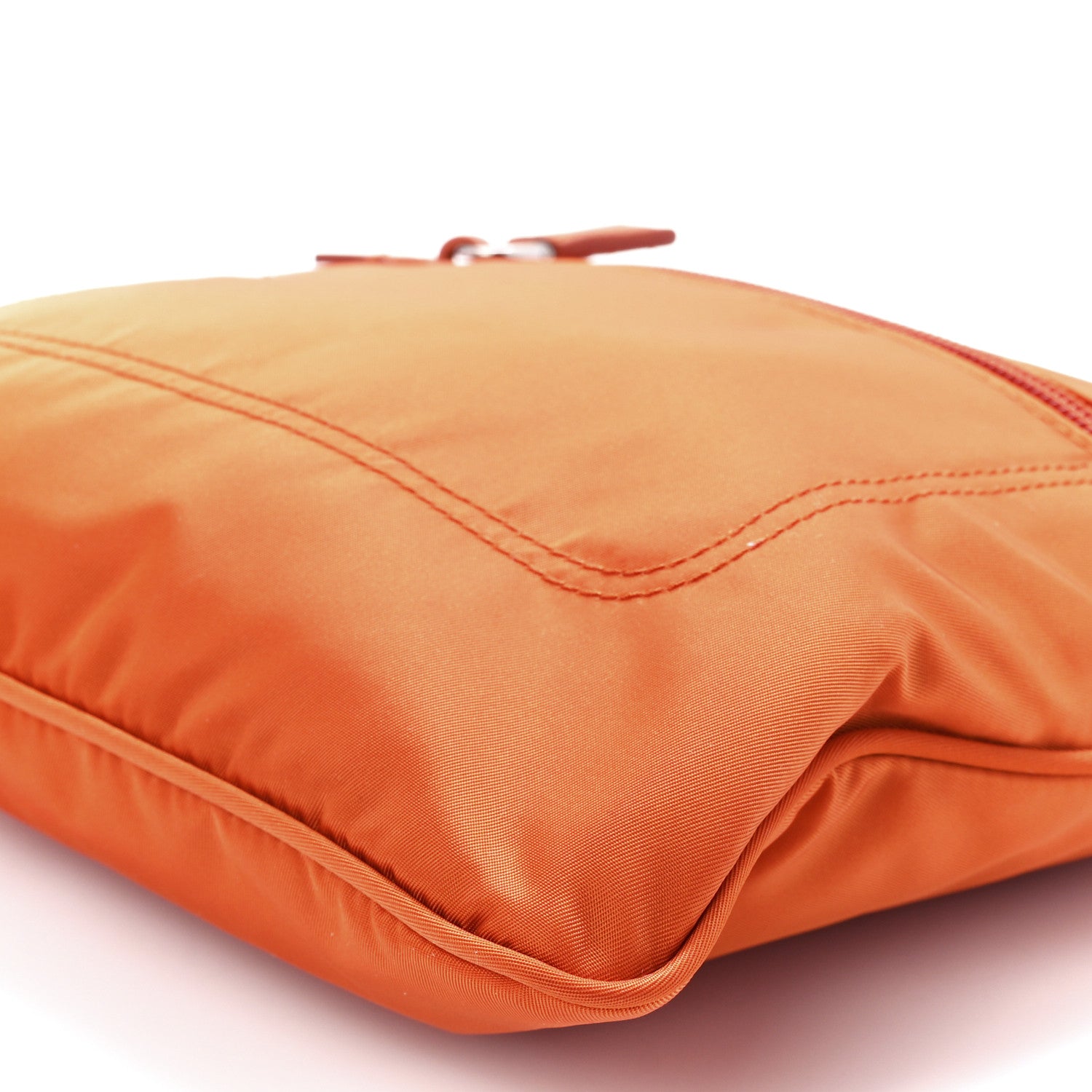 Prada Tessuto Nylon Saffiano Flat Messenger Bag Papaya 11 of 11