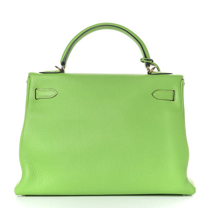 Hermes Taurillon Clemence Kelly Retourne 32 Vert Cru 4 of 41