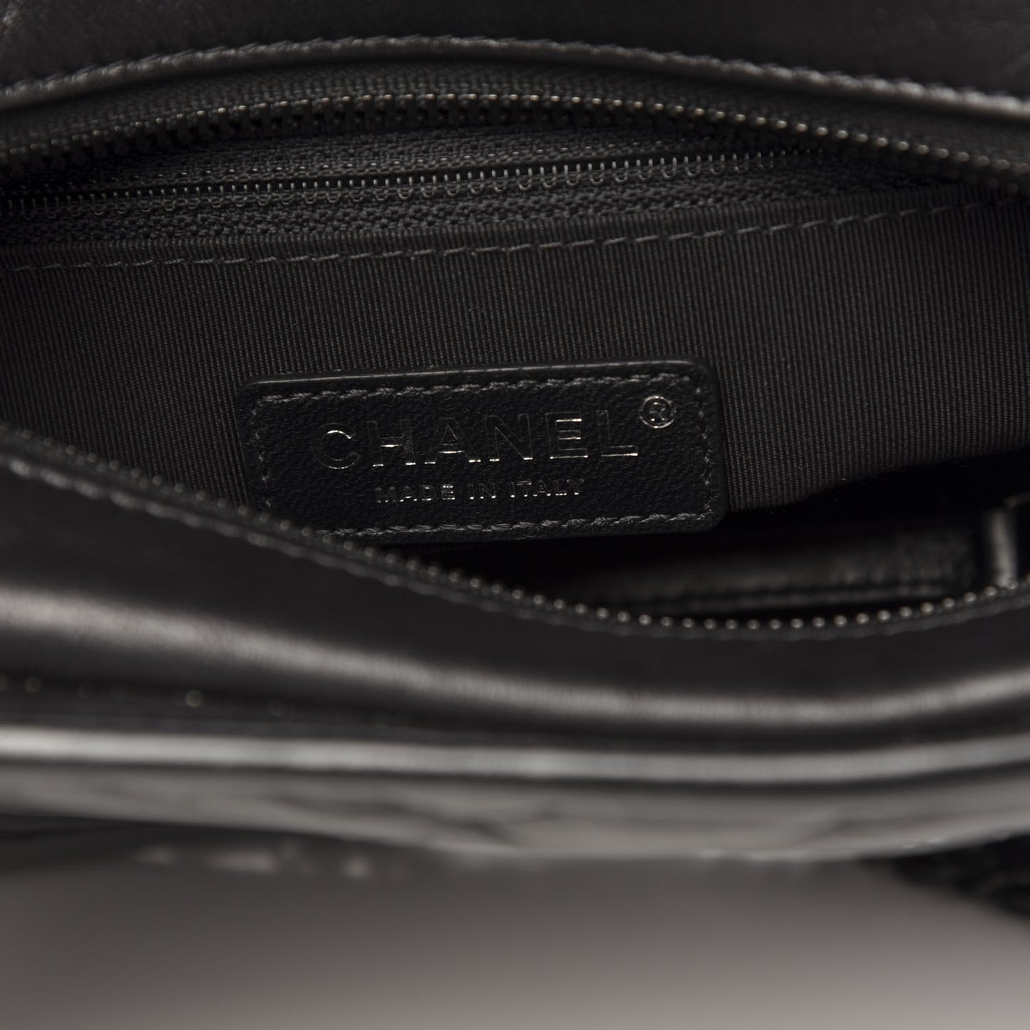 Aged Calfskin Chevron Quilted Small Gabrielle Hobo So Black
