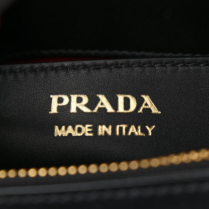 Prada New Calfskin Small Deux Shoulder Bag Black 8 of 11