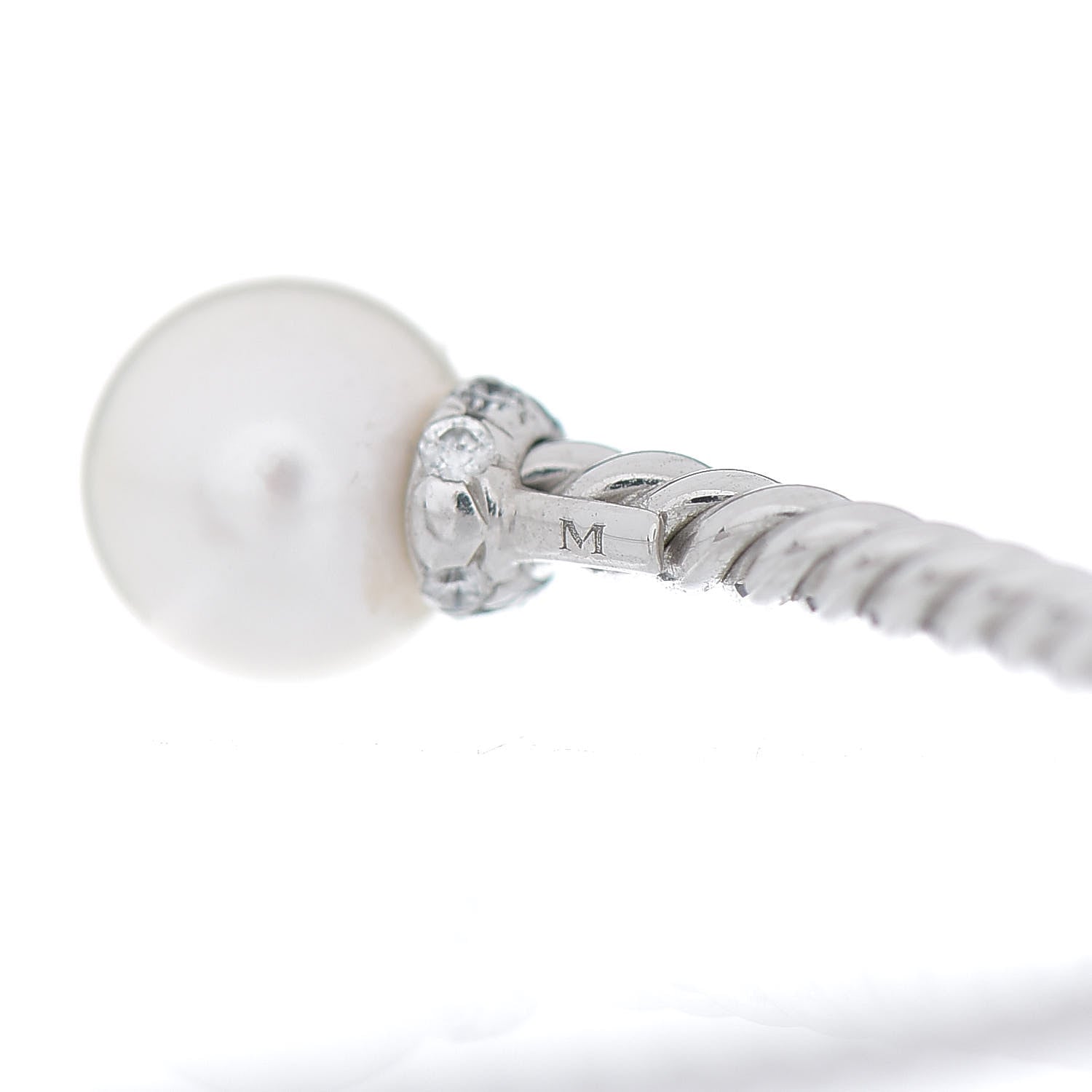 David Yurman 18K White Gold Diamond Pearl 7mm Solari Bracelet 5 of 5