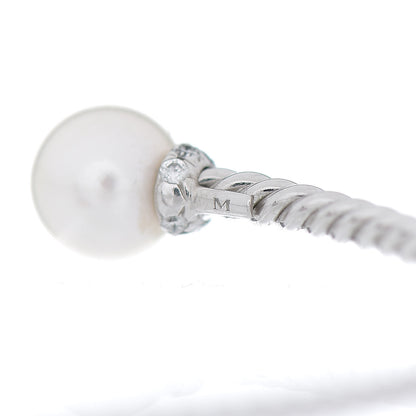 David Yurman 18K White Gold Diamond Pearl 7mm Solari Bracelet 5 of 5
