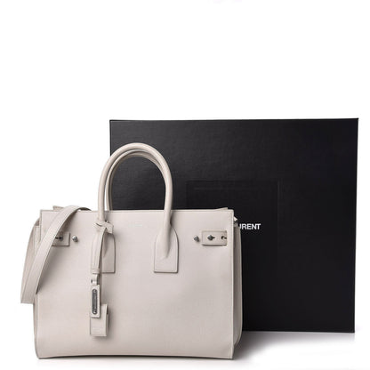 Saint Laurent Grained Calfskin Small Supple Sac De Jour Souris 13 of 13