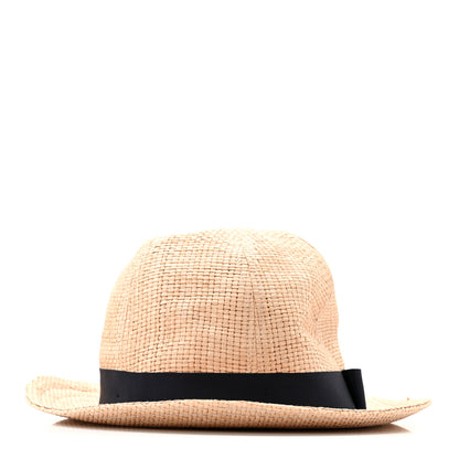 Gucci Straw Grosgrain Wide Brim Hat L Black 6 of 11