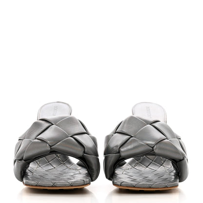 Bottega Veneta Laser Nappa Maxi Intrecciato Lido 90mm Mule Sandals 37 Oyster 2 of 7