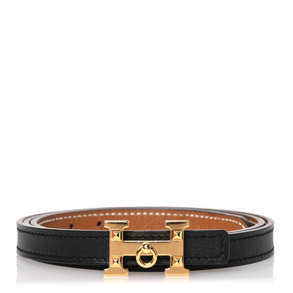 Hermes Swift Epsom 13mm 5382 Rock Belt 75 Black Gold 1 of 6