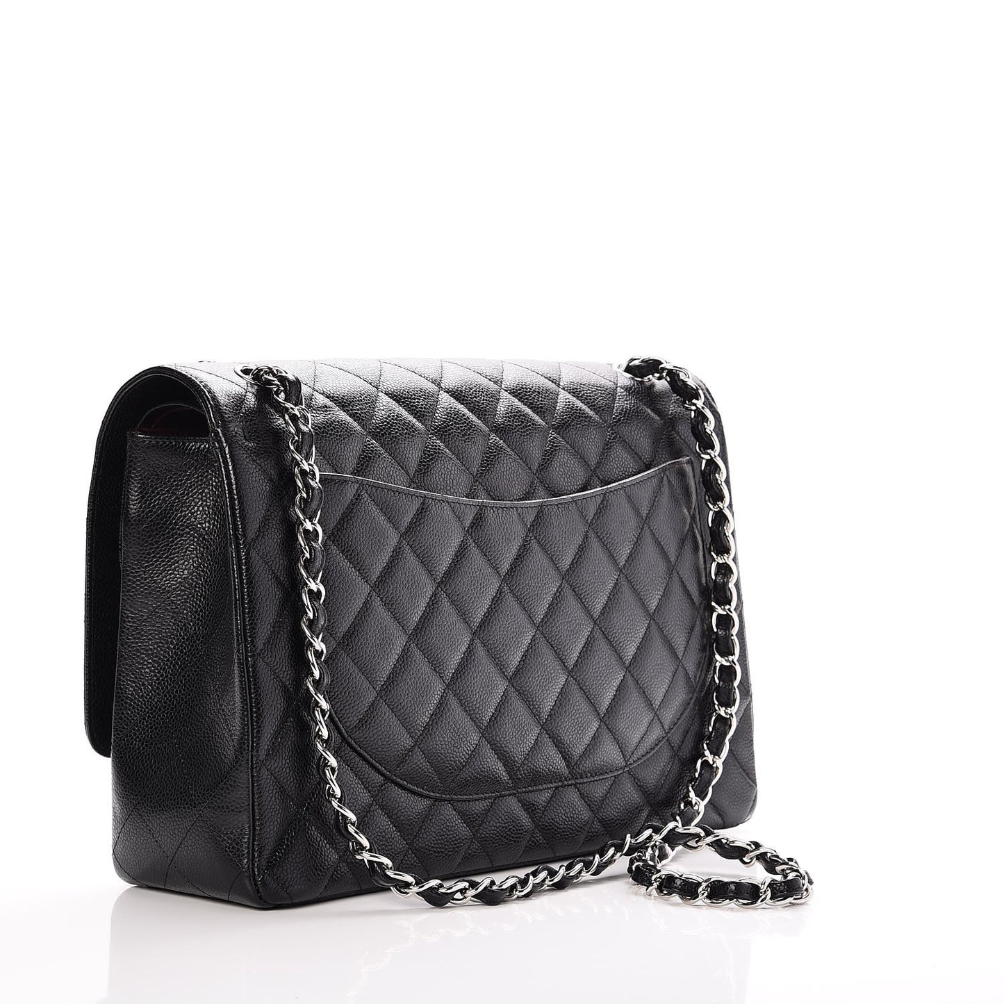 Caviar Quilted Maxi Double Flap Black