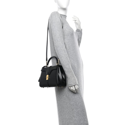 Celine Satinated Calfskin Small 16 Top Handle Bag Black 2 of 11