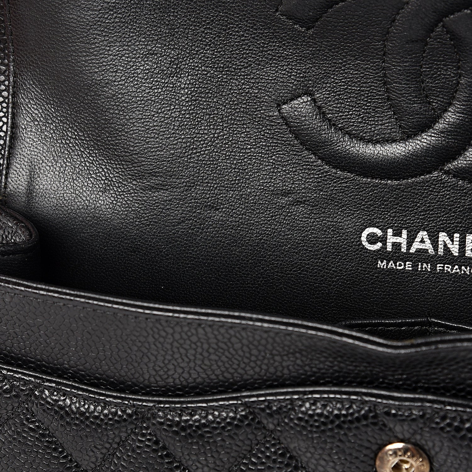 Chanel Caviar Quilted Medium Double Flap Black 11 of 13