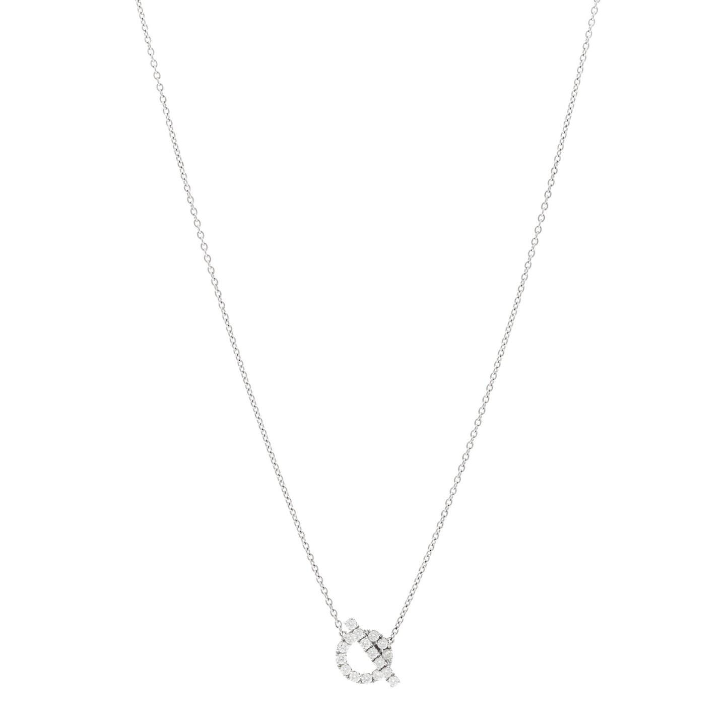 18K White Gold Diamond Finesse Pendant Necklace