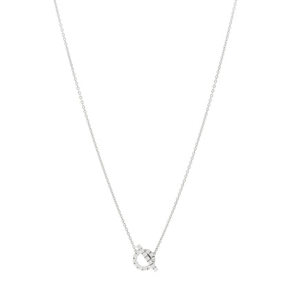 Hermes 18K White Gold Diamond Finesse Pendant Necklace 1 of 6