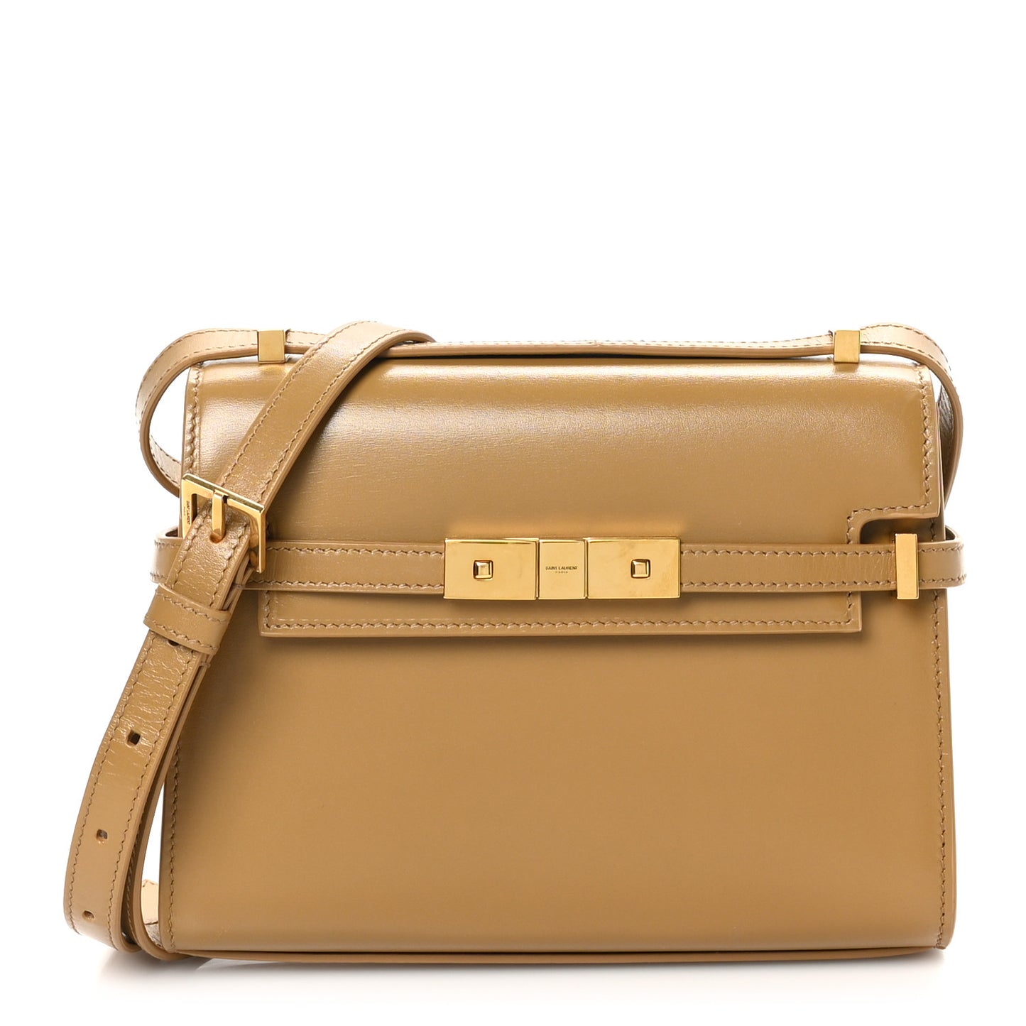 Smooth Calfskin Mini Manhattan Shoulder Bag Tabac Brown