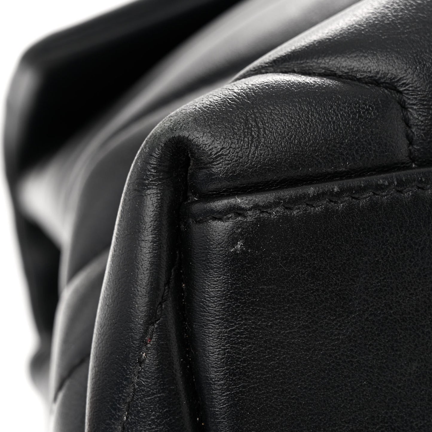 Calfskin Y Quilted Monogram Medium Loulou Chain Satchel Black