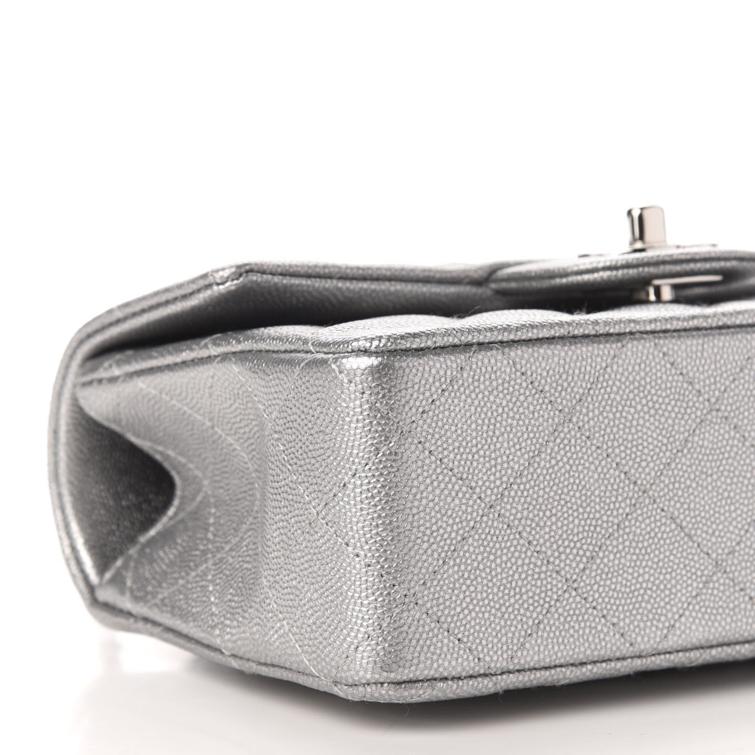 Chanel Metallic Caviar Quilted Mini Top Handle Rectangular Flap Silver 8 of 10