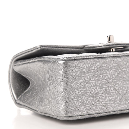 Chanel Metallic Caviar Quilted Mini Top Handle Rectangular Flap Silver 8 of 10