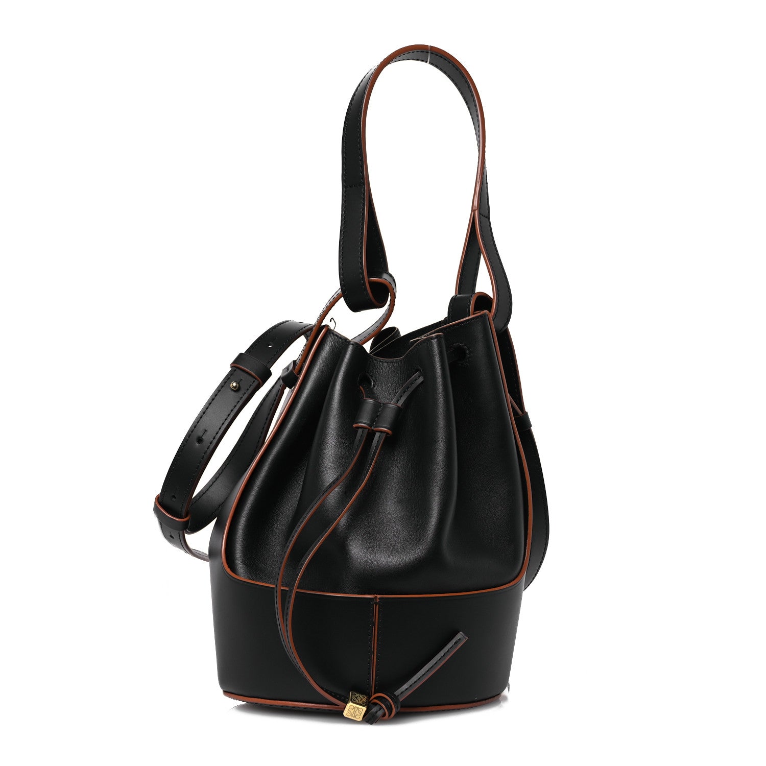 Loewe Calfskin Medium Balloon Bucket Bag Black Tan 1 of 14