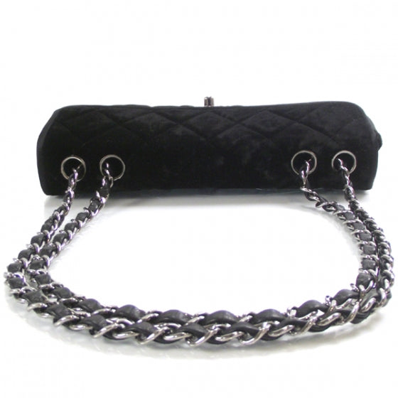 Chanel Velvet Quilted East West Flap Black 5 of 11