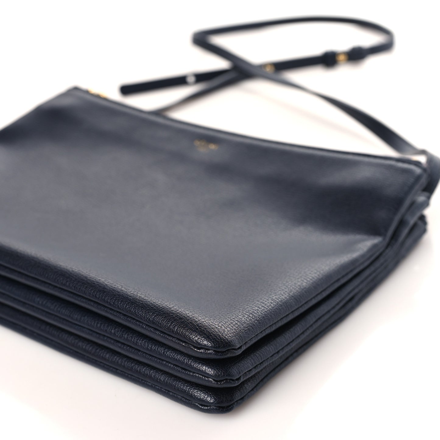 Lambskin Large Trio Crossbody Bag Navy Blue