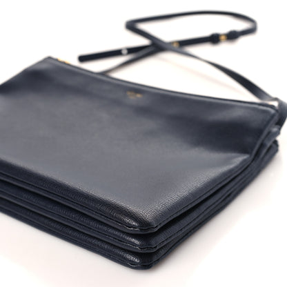 Celine Lambskin Large Trio Crossbody Bag Navy Blue 10 of 10