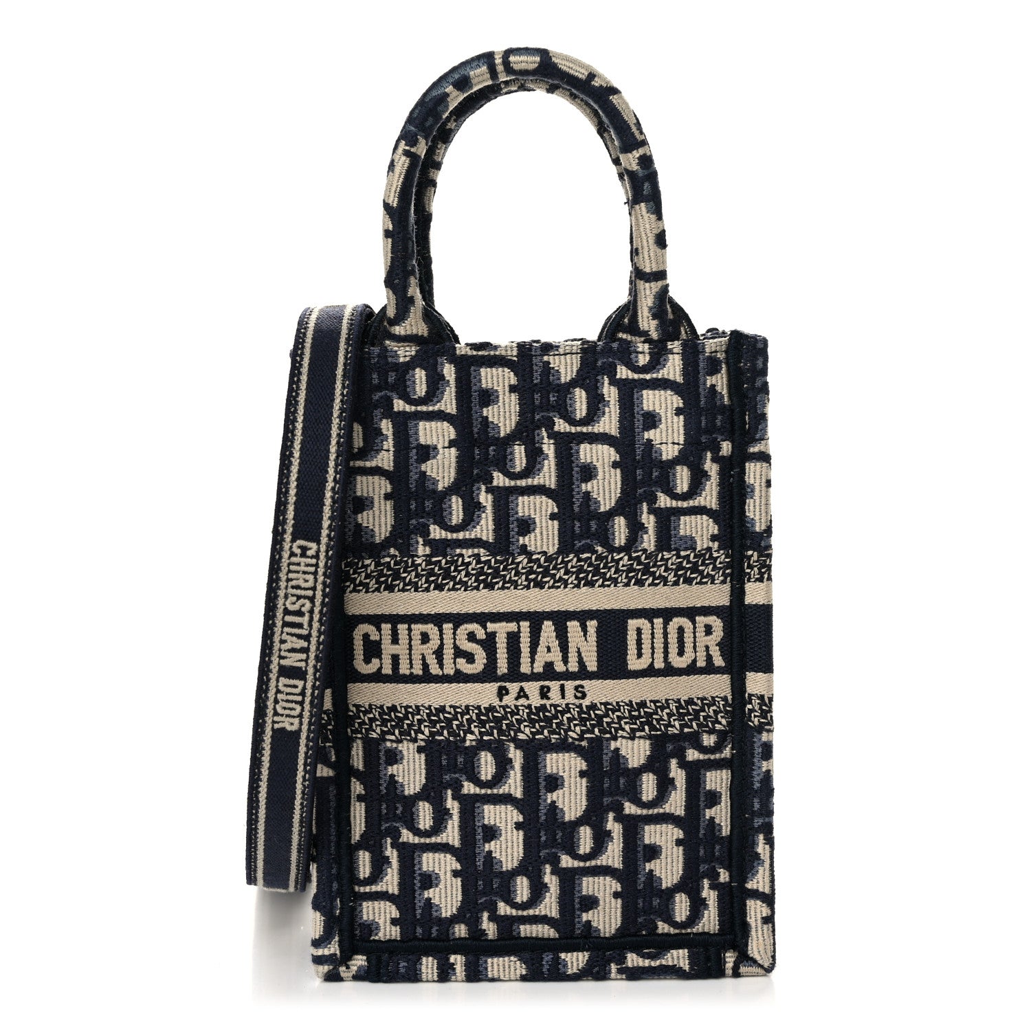 Christian Dior Oblique Mini Book Tote Phone Bag Blue 1 of 11