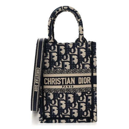 Christian Dior Oblique Mini Book Tote Phone Bag Blue 1 of 11
