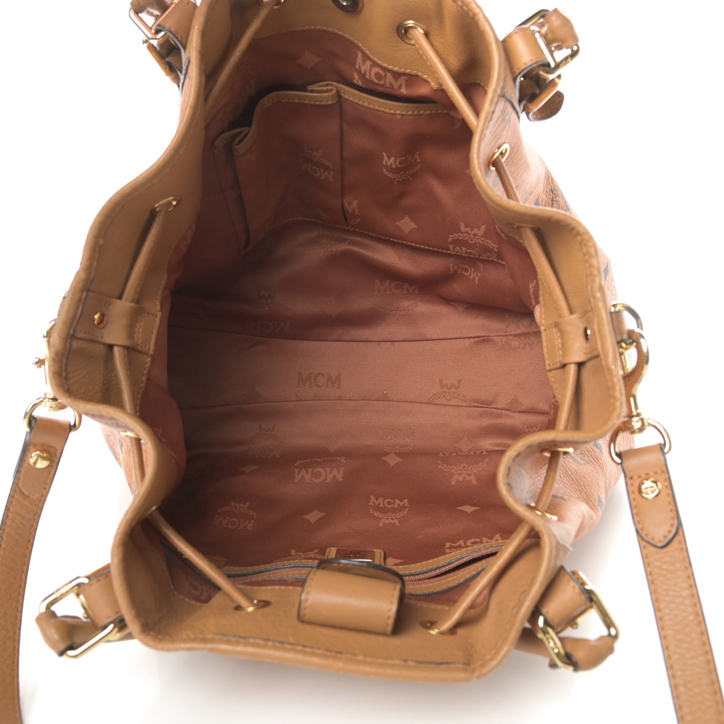 Visetos Medium Drawstring Shopper Cognac