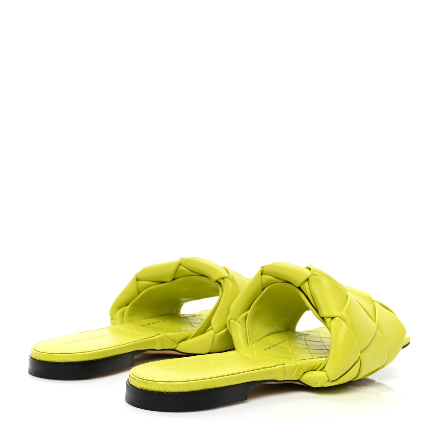 Nappa Maxi Intrecciato Lido Flat Sandals 38.5 Kiwi