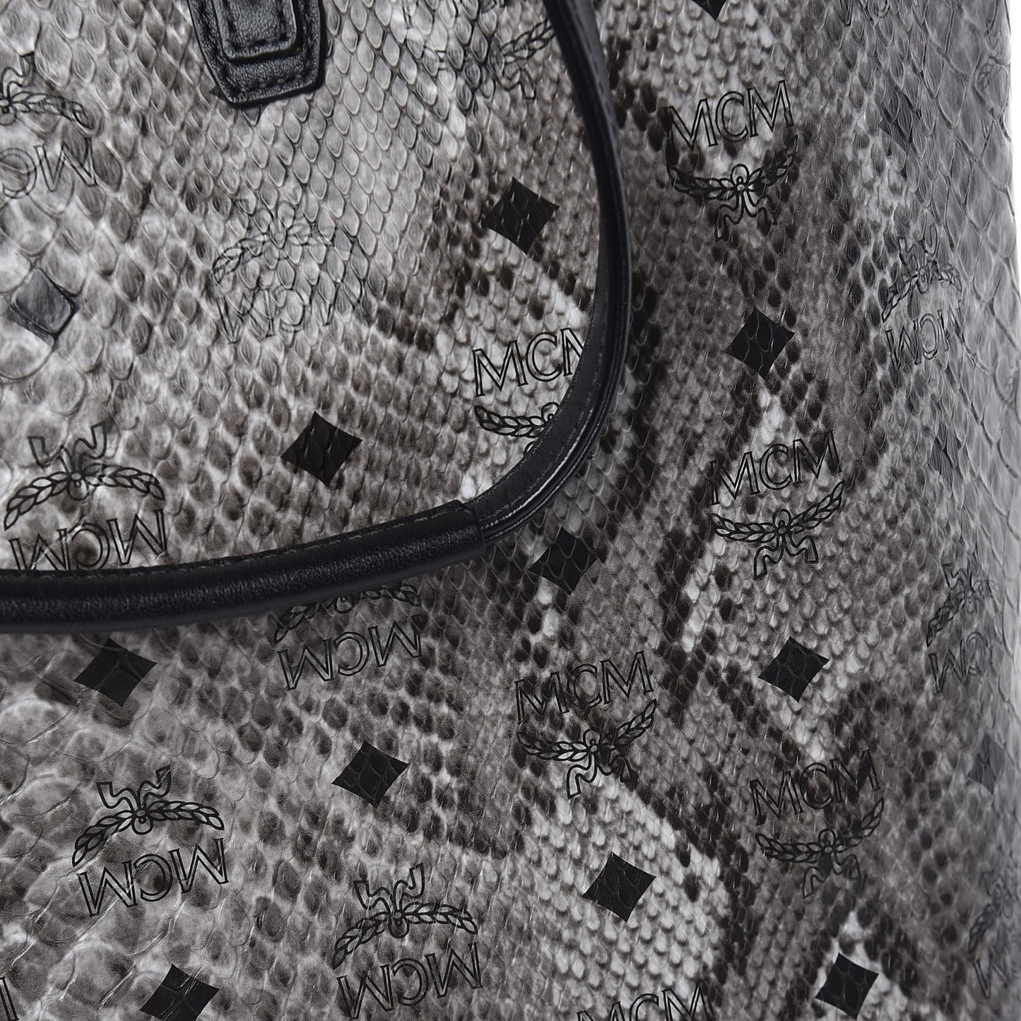Visetos Snakeskin Embossed Medium Shopper Tote Grey