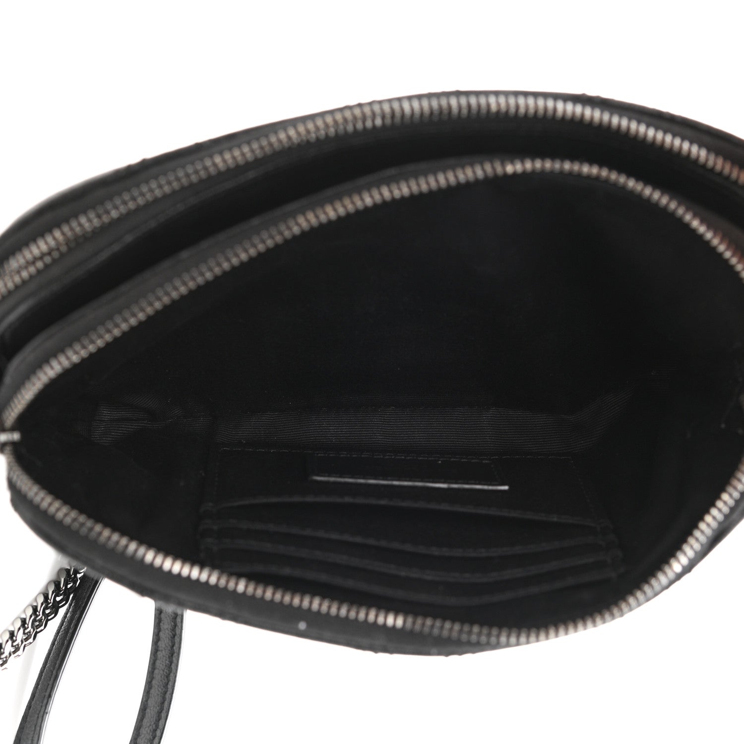 Saint Laurent Grained Lambskin Quilted Mini Becky Double Zip Bag Black 5 of 13
