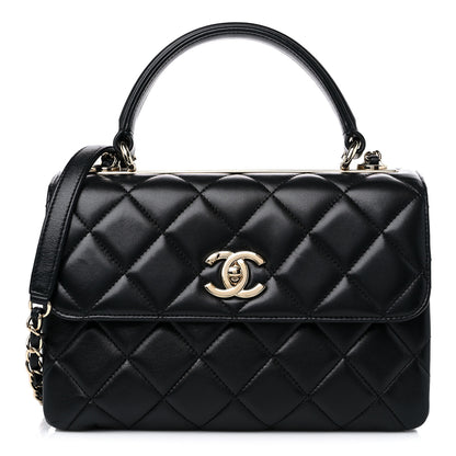 Chanel Lambskin Quilted Small Trendy CC Dual Handle Flap Bag Black 1 of 12