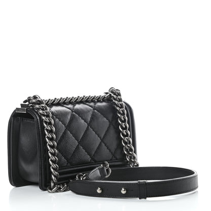 Chanel Calfskin Double Stitch Small Boy Flap Black 3 of 13
