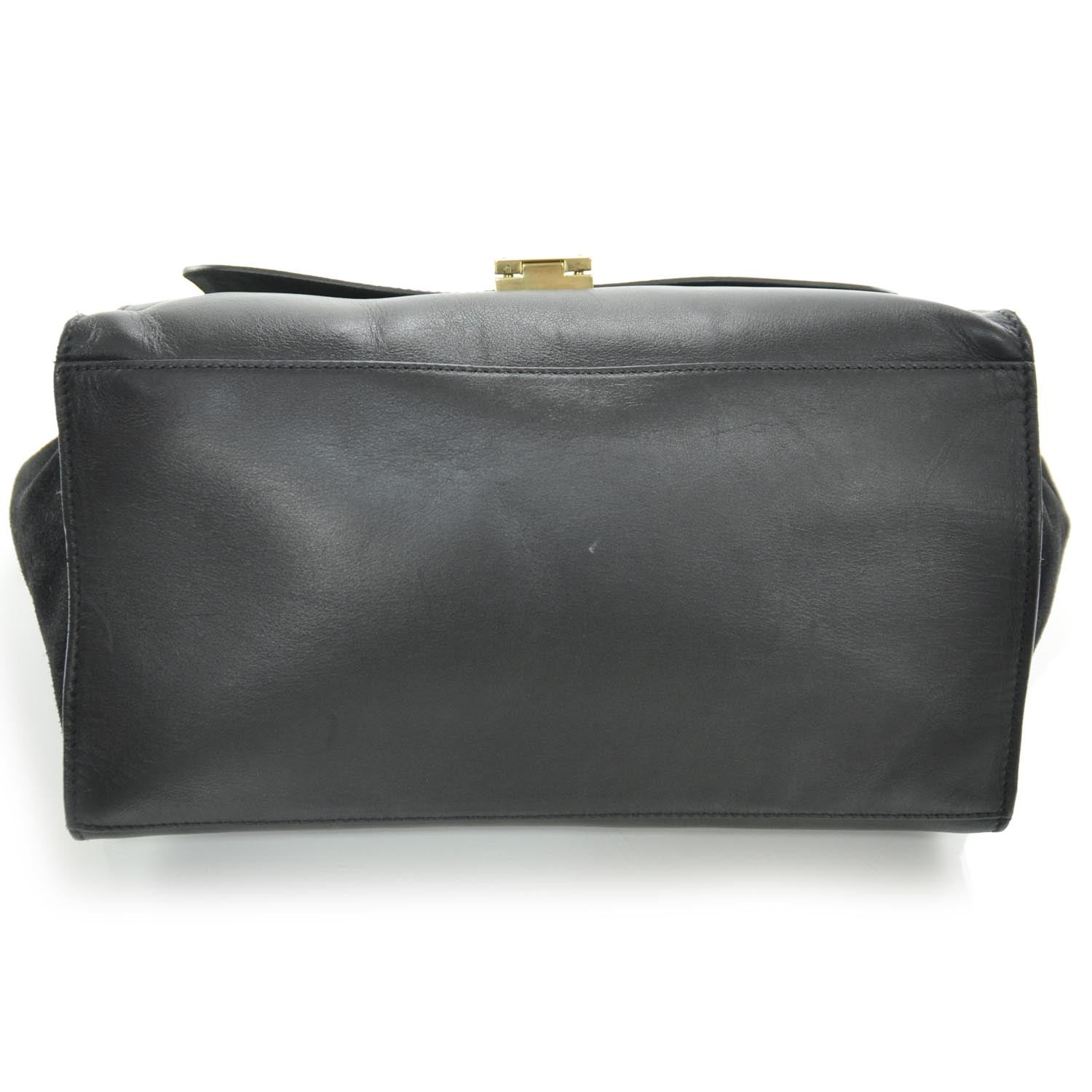 Celine Calfskin and Suede Trapeze Black 4 of 8