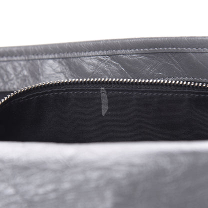 Saint Laurent Crinkled Calfskin Matelasse Monogram Medium Niki Chain Satchel Storm 11 of 12