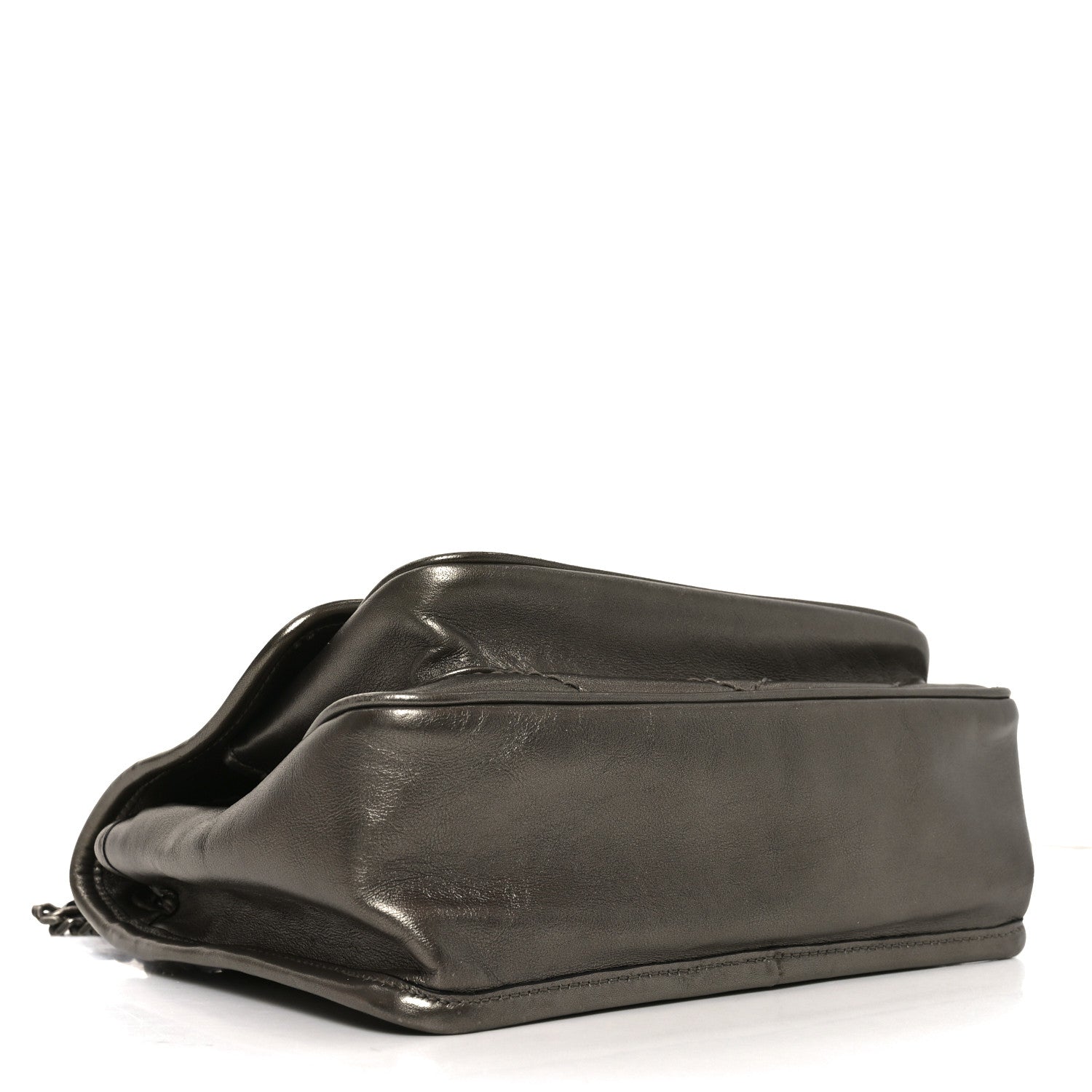 Saint Laurent Crinkled Calfskin Matelasse Monogram Baby Niki Chain Satchel Platinum 4 of 10