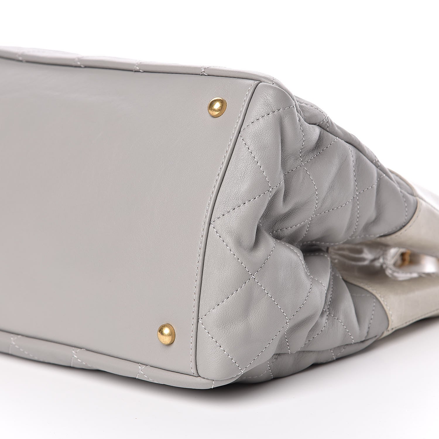Chanel Calfskin Quilted Tote Light Grey 9 of 14