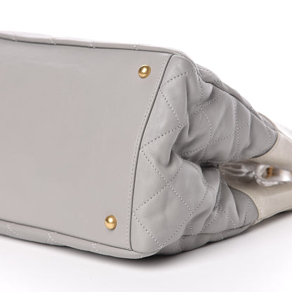 Chanel Calfskin Quilted Tote Light Grey 9 of 14