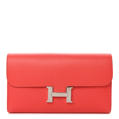 Hermes Epsom Constance Long Wallet Rose Jaipur 1 of 11