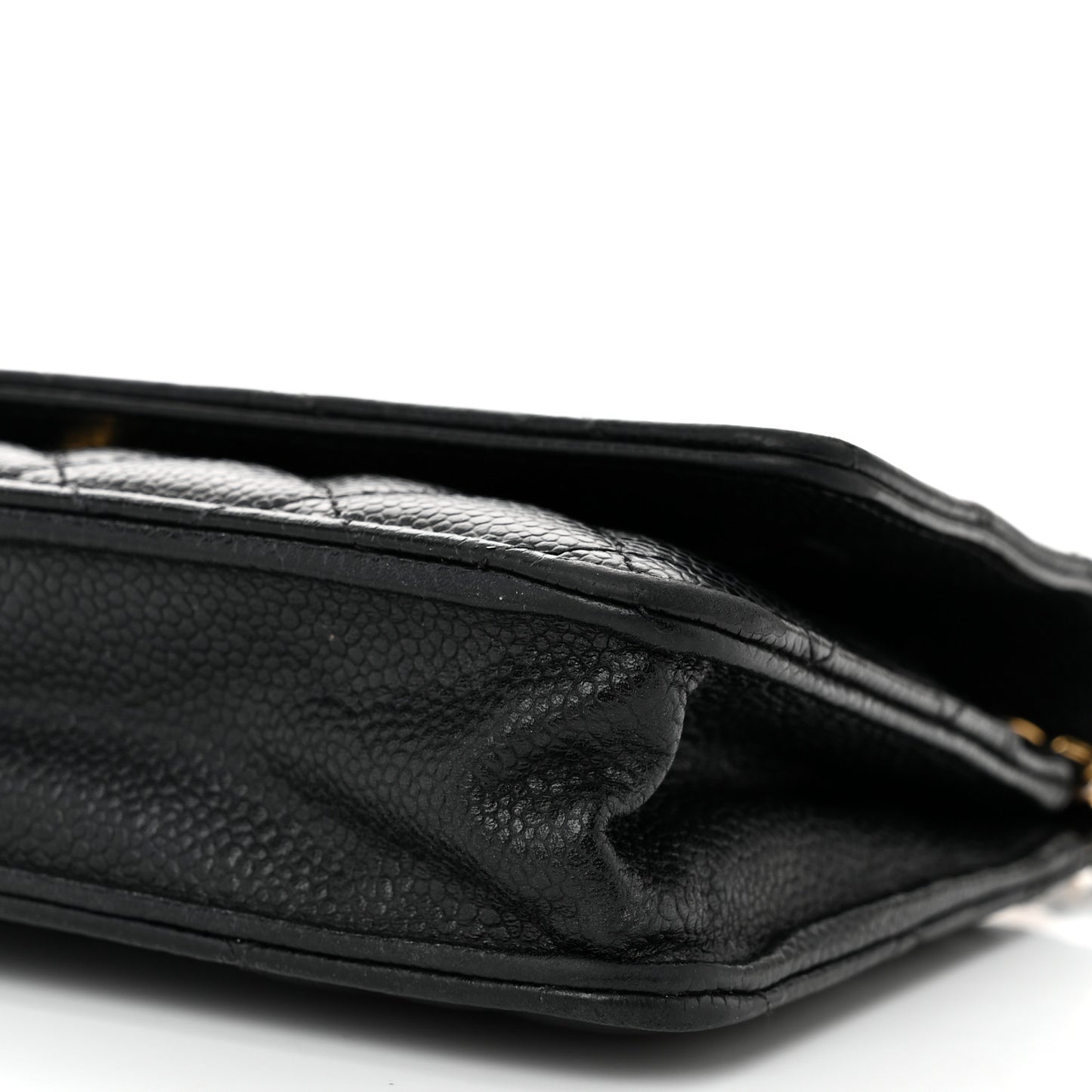 Caviar Quilted Wallet on Chain WOC Black